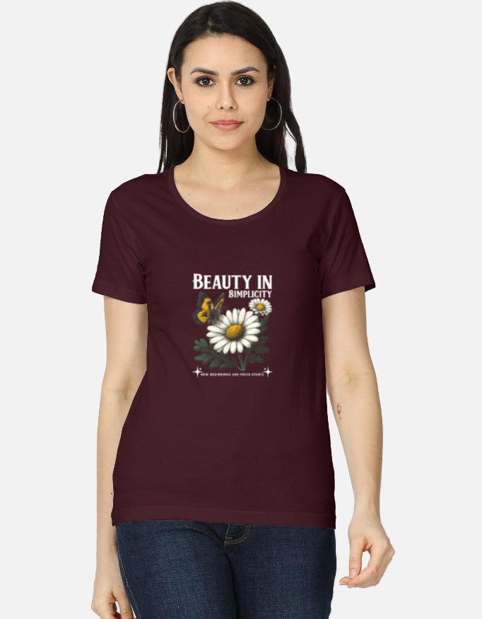 Beauty in Simplicity – Aesthetic Floral Graphic T-Shirt