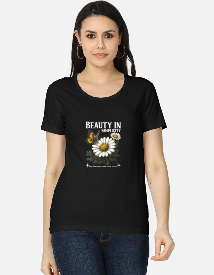 Beauty in Simplicity – Aesthetic Floral Graphic T-Shirt