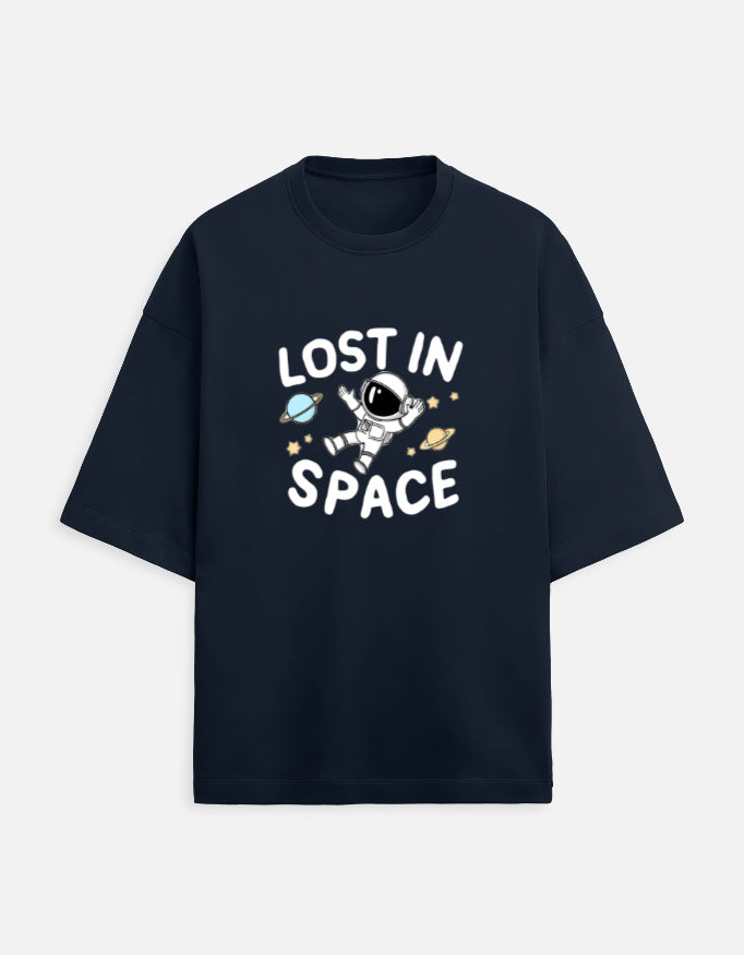 "Lost in Space" Oversized T-Shirt - Astronaut Graphic Tee