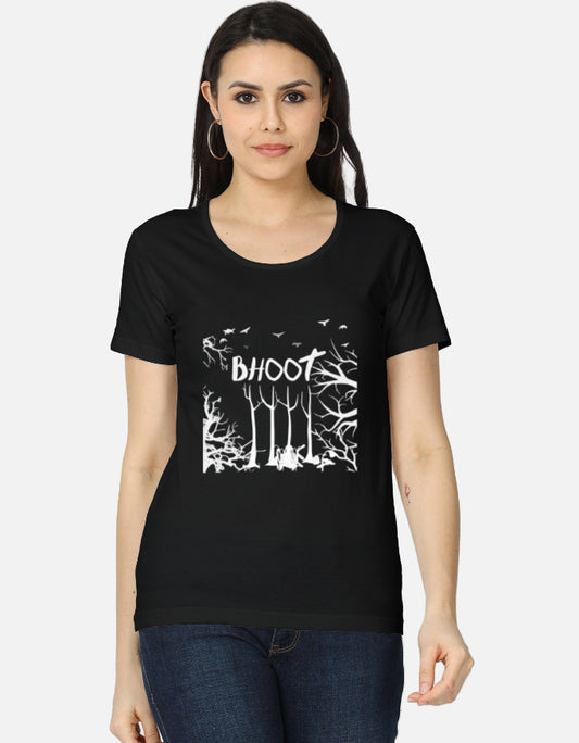 👻 BHOOT T-Shirt for Women | Funny & Trendy Ghost Design Tee